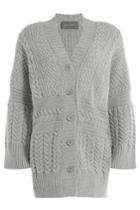 Alberta Ferretti Alberta Ferretti Wool-cashmere Textured Knit Cardigan - Grey