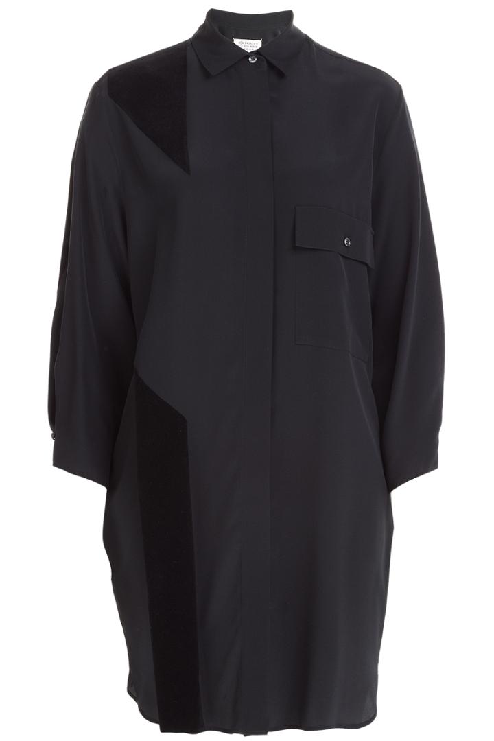 Maison Margiela Maison Margiela Crepe De Chine Shirt Dress - Black