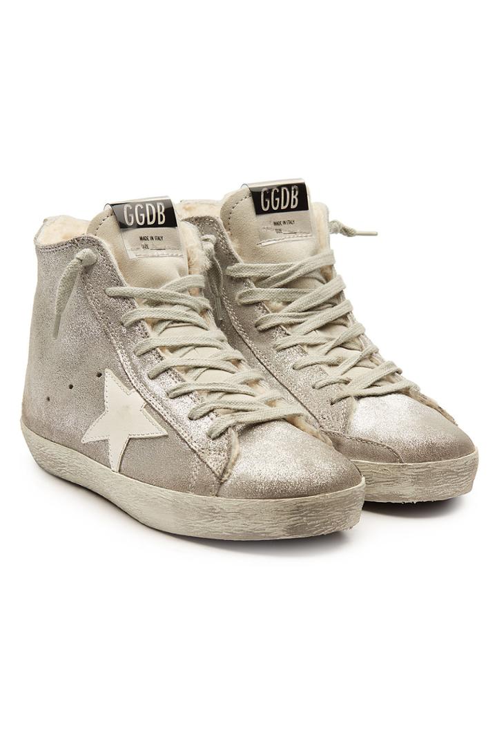 Golden Goose Deluxe Brand Golden Goose Deluxe Brand Francy Suede High-top Sneakers With Shearling
