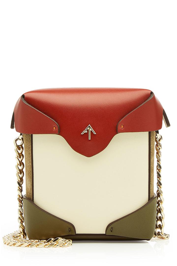 Manu Atelier Manu Atelier Micro Pristine Leather And Suede Shoulder Bag