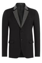 Alexander Mcqueen Alexander Mcqueen Wool-mohair Blazer With Stud Embellished Lapel - Black