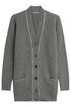 Alexander Mcqueen Alexander Mcqueen Cashmere Cardigan With Embellished Zippers - Grey