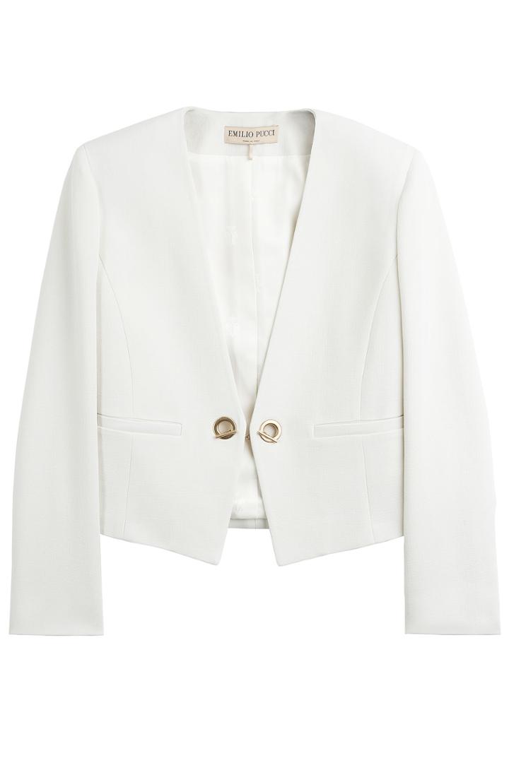 Emilio Pucci Emilio Pucci Stretch Wool Tailored Jacket - White