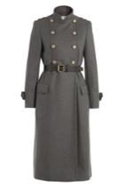Philosophy Di Lorenzo Serafini Philosophy Di Lorenzo Serafini Wool Coat With Belt And Embossed Buttons - Grey