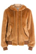 Moschino Moschino Faux Fur Hoodie Jacket - Beige