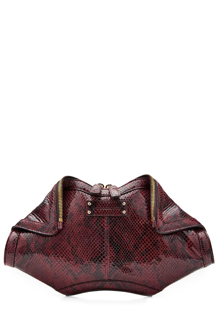 Alexander Mcqueen Alexander Mcqueen De Manta Printed Leather Clutch