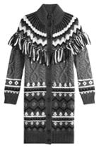 Red Valentino Red Valentino Alpaca-virgin Wool Cardigan With Fringing - Grey