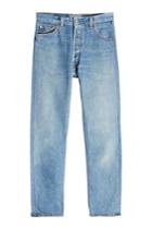 Re/done Re/done High Rise Ankle Crop Straight Leg Jeans - Blue