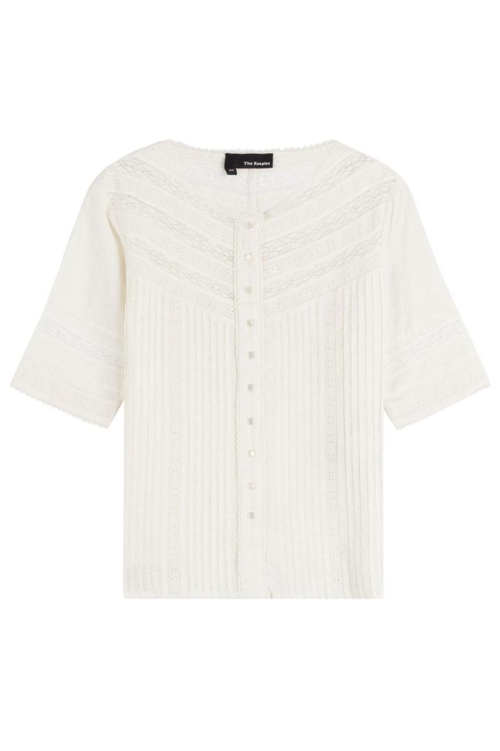The Kooples The Kooples Cotton Top With Lace Eyelet - None