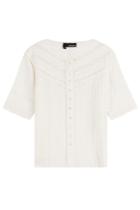 The Kooples The Kooples Cotton Top With Lace Eyelet - None