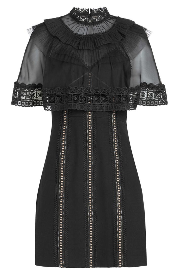 Self-portrait Self-portrait Lace Trimmed Mini Dress