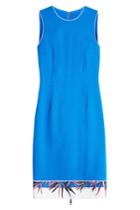 Emilio Pucci Emilio Pucci Virgin Wool Dress With Printed Hem - Blue