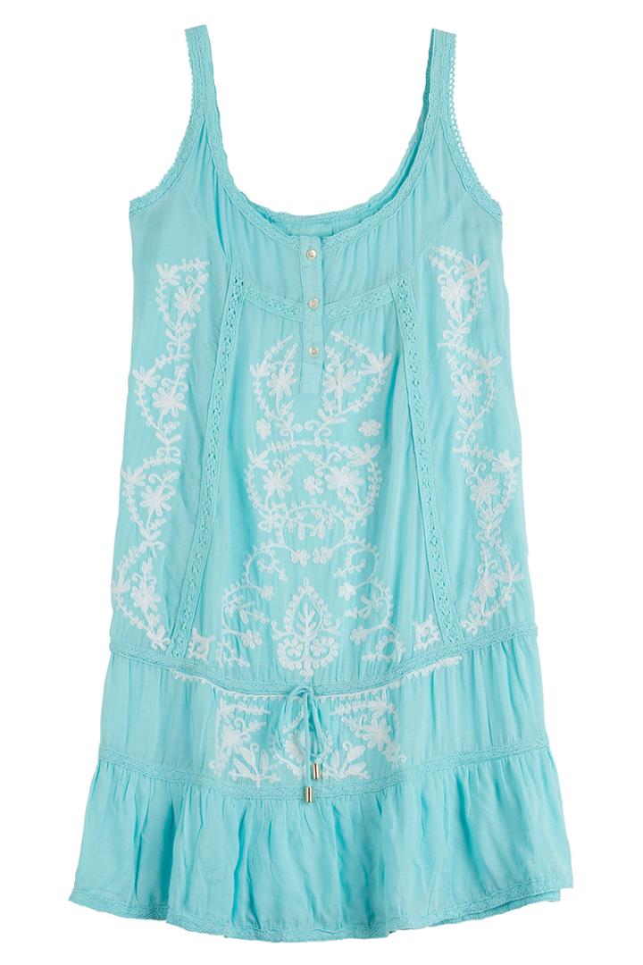Melissa Odabash Melissa Odabash Embroidered Jersey Tank Dress - Blue