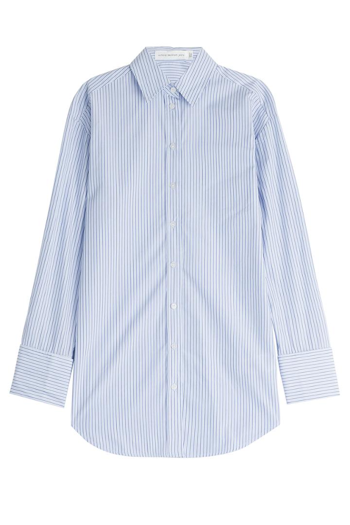 Victoria Beckham Denim Victoria Beckham Denim Pinstriped Cotton Shirt - Blue
