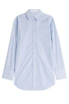 Victoria Beckham Denim Victoria Beckham Denim Pinstriped Cotton Shirt - Blue