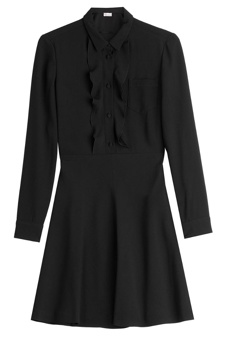 Red Valentino Red Valentino Crepe Dress With Ruffles - Black
