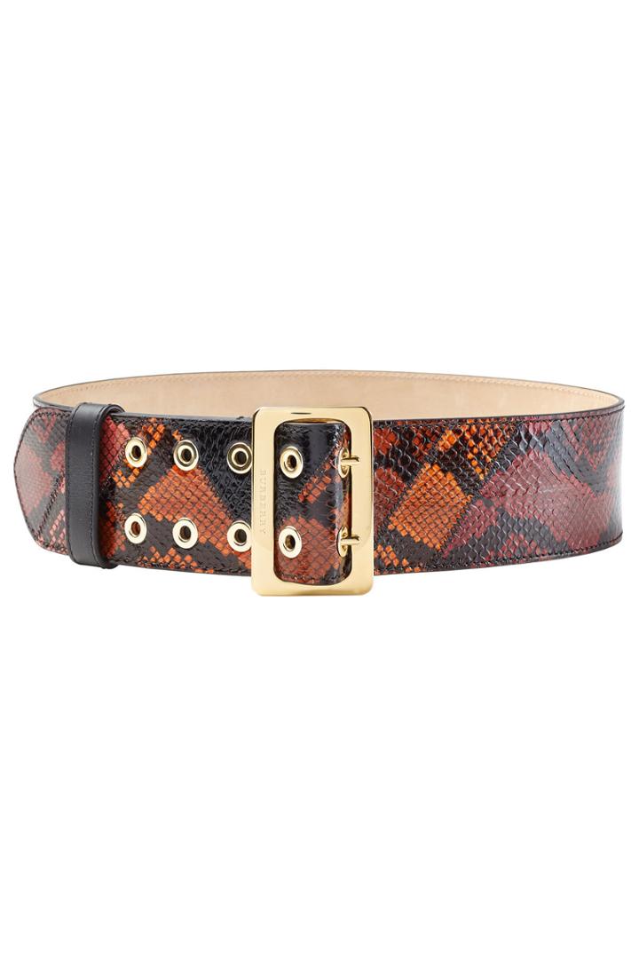 Burberry Shoes & Accessories Burberry Shoes & Accessories Snakeskin Leather Belt - Magenta