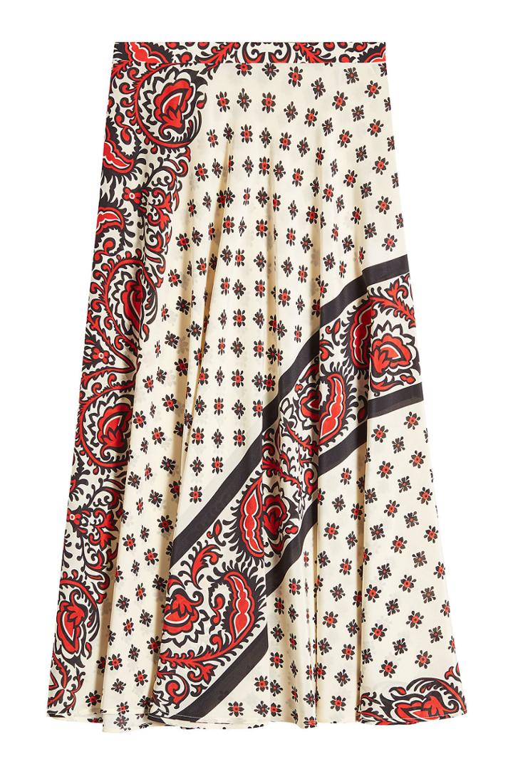 Red Valentino Red Valentino Paisley Print Silk Skirt