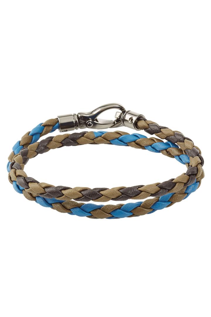 Tod's Tod's Braided Leather Bracelet - Blue