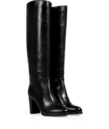 Sergio Rossi Leather Tall Boots In Black