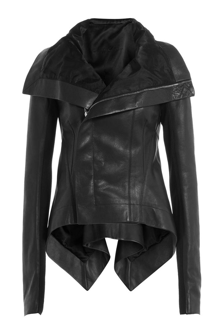Rick Owens Rick Owens Asymmetric Leather Jacket - Black