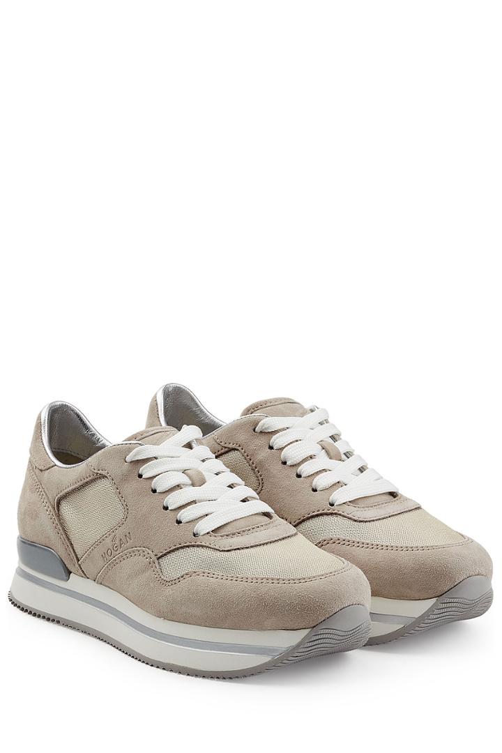 Hogan Hogan Suede And Mesh Platform Sneakers - Grey