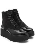 Hogan Hogan Platform Ankle Boots In Patent Leather And Suede