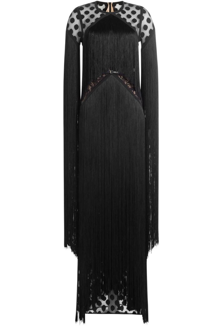 Elie Saab Elie Saab Fringed Floor-length Dress - Black