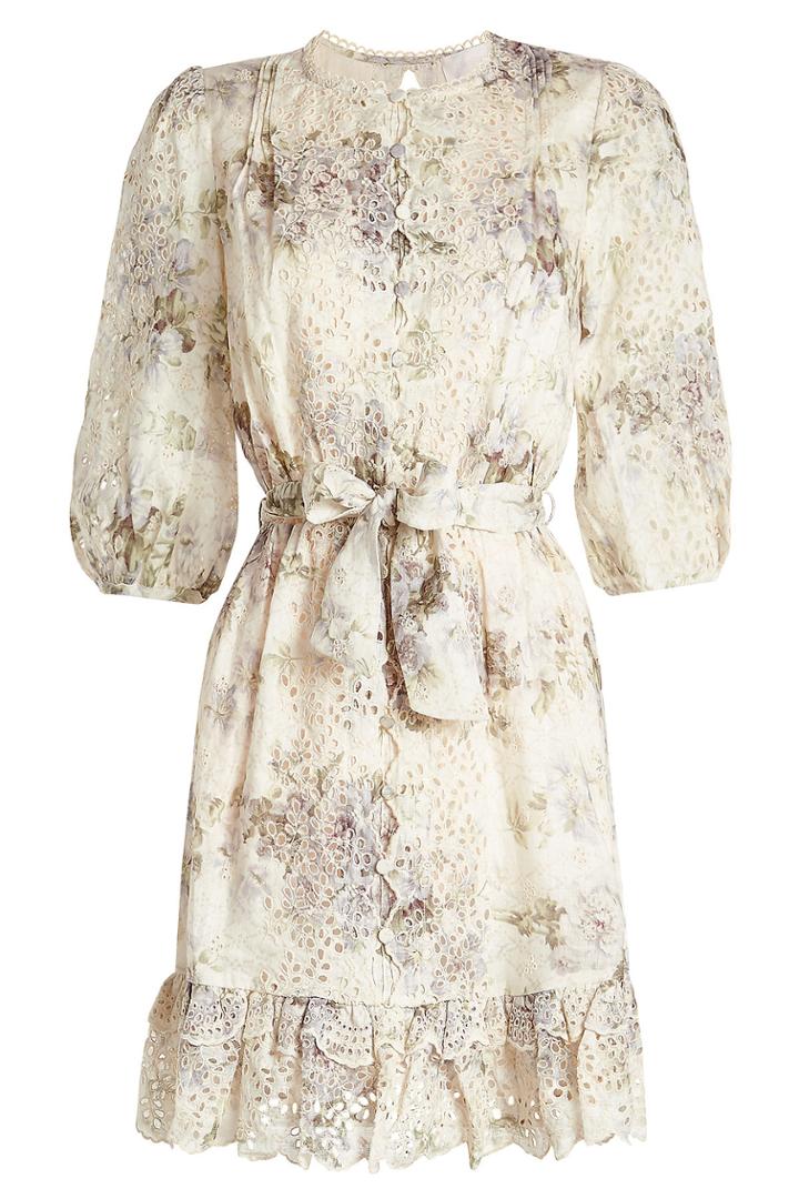 Zimmermann Zimmermann Iris Linen Dress With Ruffles