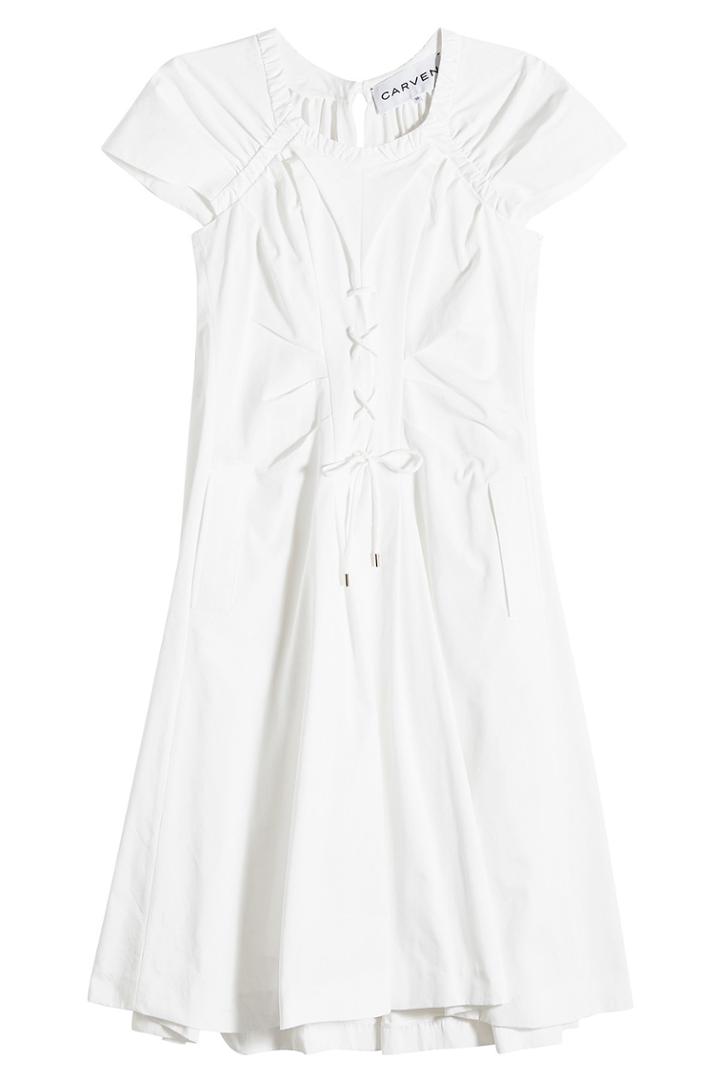 Carven Carven Cotton Dress With Lace-up Front