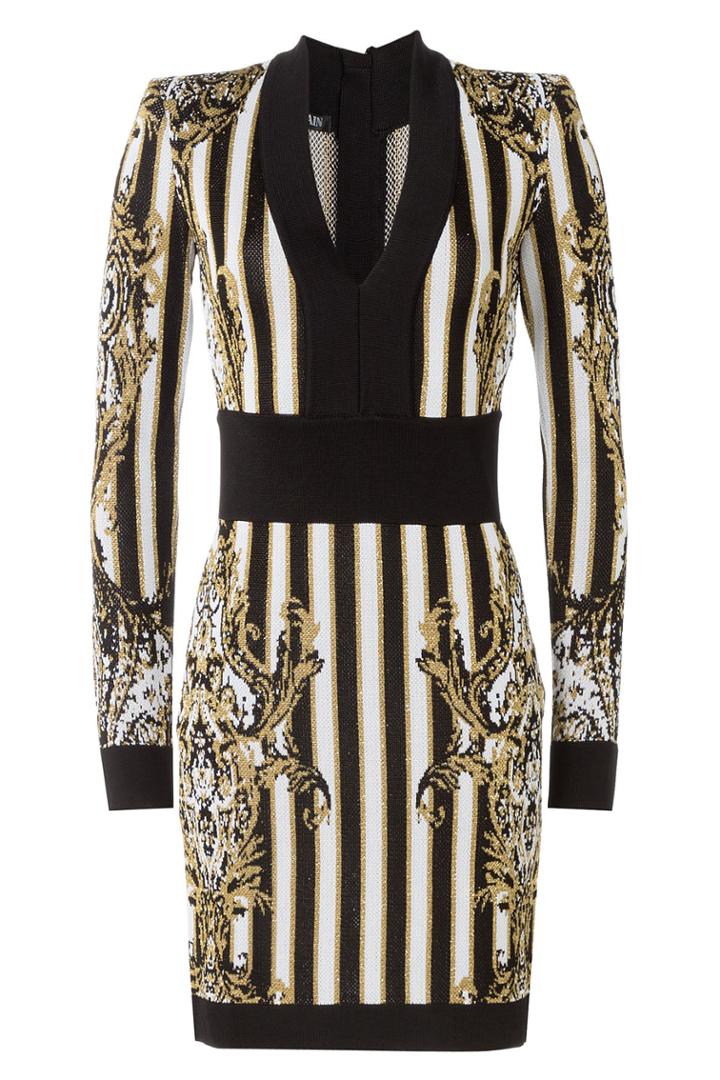 Balmain Balmain Knit Dress With Metallic Thread