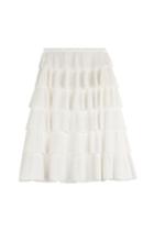 Rochas Rochas Tiered Cotton Jacquard Skirt - White