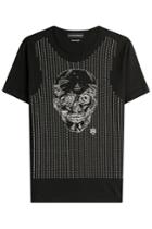 Alexander Mcqueen Alexander Mcqueen Embroidered Cotton T-shirt - Black