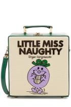 Olympia Le-tan Olympia Le-tan Little Miss Naughty Embroidered Cotton Shoulder Bag - Beige