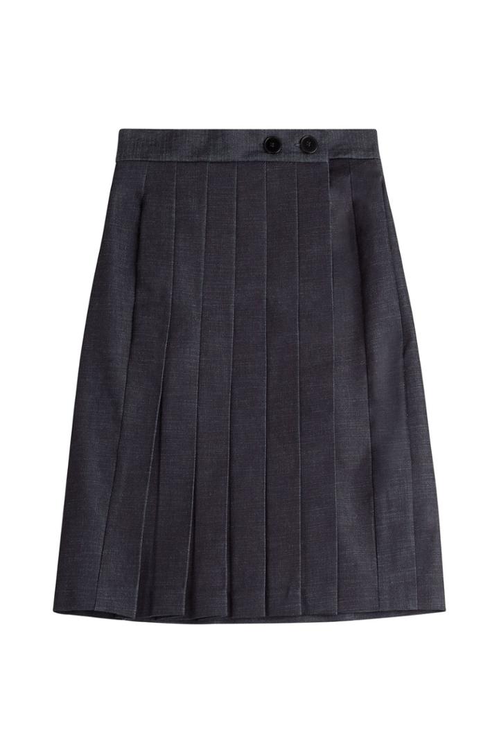 Victoria Beckham Denim Victoria Beckham Denim Pleated Denim Skirt