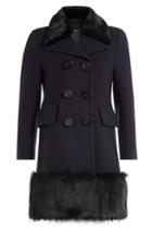 Marc Jacobs Marc Jacobs Virgin Wool Coat With Faux Fur