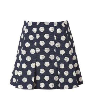 Moschino Wool Plend Pointelle Polka Dot Skirt