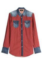 Dsquared2 Printed Cotton Shirt With Denim