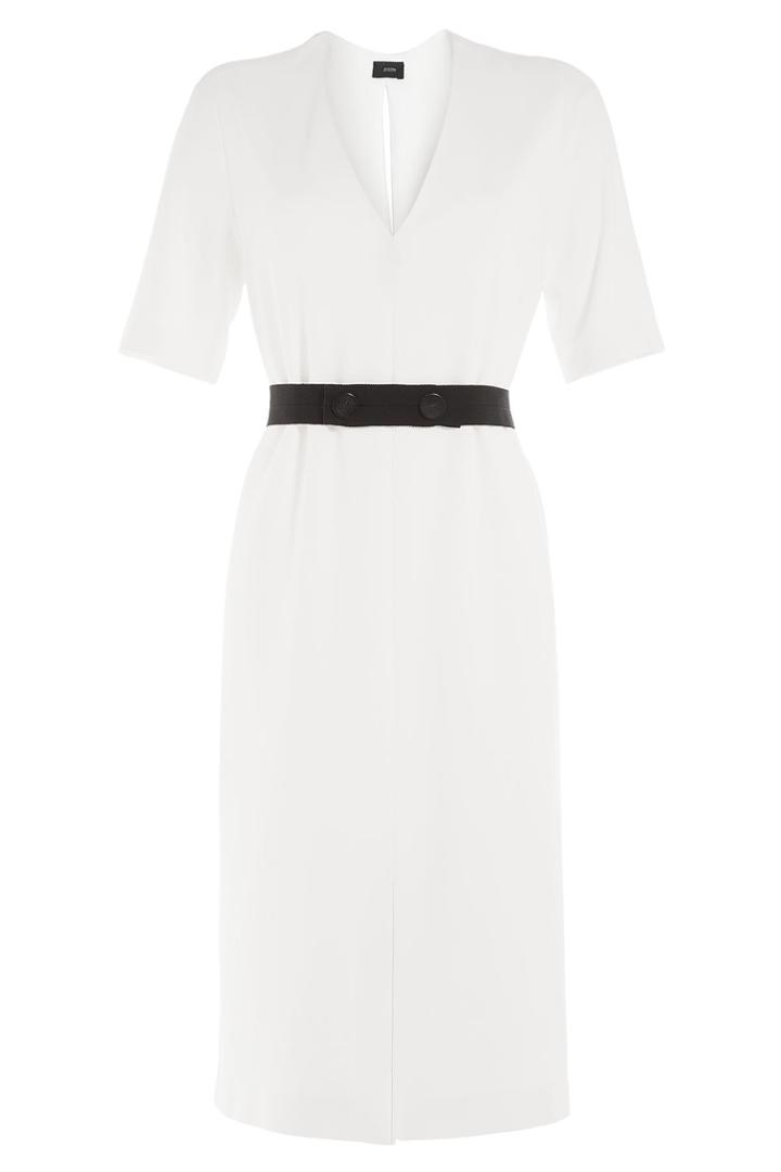 Joseph Joseph Belted Crepe Dress - White