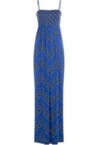 Diane Von Furstenberg Diane Von Furstenberg Silk Jersey Printed Jumpsuit - Blue