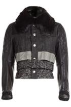 Dsquared2 Dsquared2 Denim Jacket With Leather, Wool And A Fur Collar