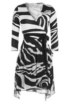 Diane Von Furstenberg Diane Von Furstenberg Printed Silk Wrap Dress - Animal Print
