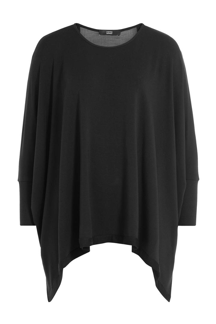 Steffen Schraut Steffen Schraut Draped Hem Jersey Top - Black