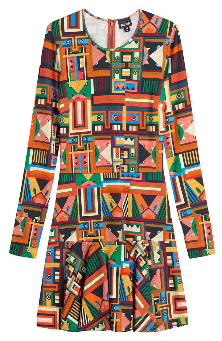 Just Cavalli Flared Printed Dress