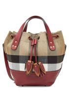 Burberry Burberry Small Printed Tote With Leather