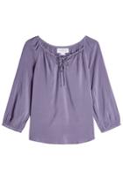 Velvet Velvet Blouse With Self-tie Detail - Purple
