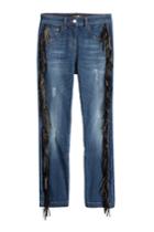 Roberto Cavalli Roberto Cavalli Straight Jeans With Leather Fringe