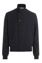 Mcq Alexander Mcqueen Mcq Alexander Mcqueen Virgin Wool Jacket With Leather Patch - Blue