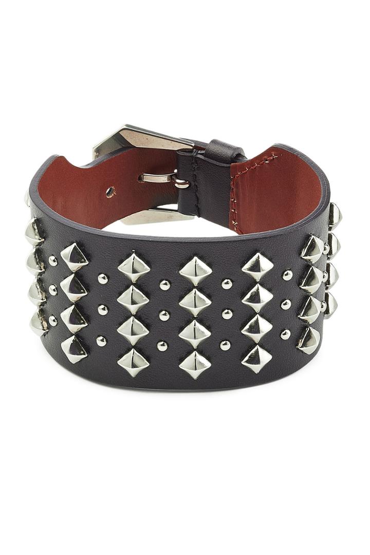 Alexander Mcqueen Alexander Mcqueen Embellished Leather Cuff