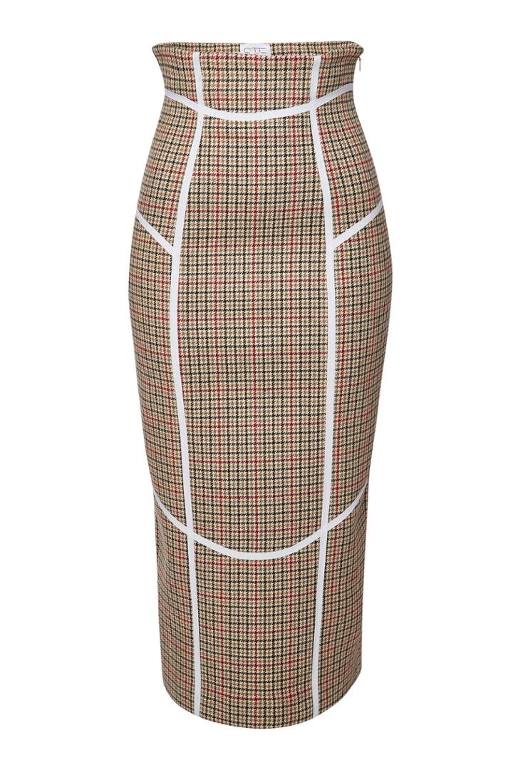 Stella Jean Stella Jean Tunibo Houndstooth Pencil Skirt